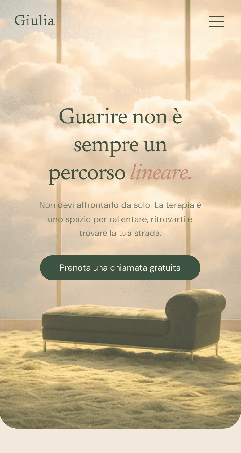 Giulia Micaletti Psicologa website mobile view