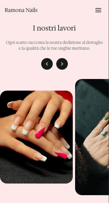Ramona Nails nail art studio website, mobile responsive design
